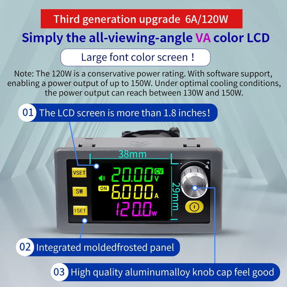 Modulo Regolatore Di Tensione SK120 DC-DC Buck-Boost 6-36V Alimentatore Regolabile CNC