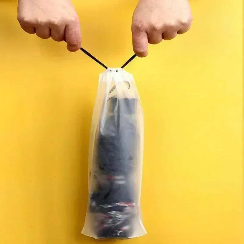 Plastic Bag Matte Translucent Umbrella Storage Bag Reusable Portable Umbrella Drawstring Storage Cover Home Storage Organizer 3