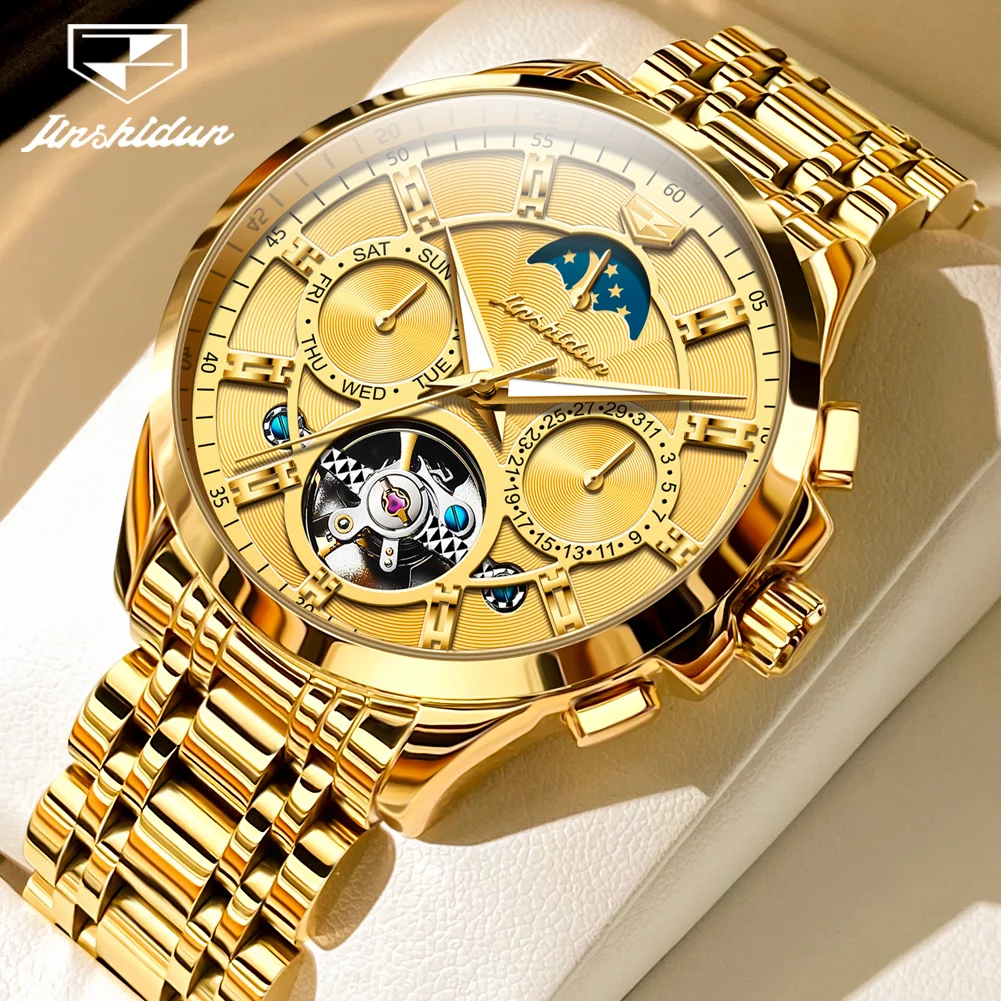 Chronograph Cheapest Tevise Tevise Uhr Gold TEVISE Automatic Watch Moon  Phase Low Cost Mechanical Watches