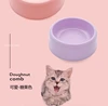 Solid Color Pet Bowl Plastic Dog Bowl Cat Round Single Bowl Thickened Eco-Friendly Dog 사발 Pet Supplies Dog Accessories 3
