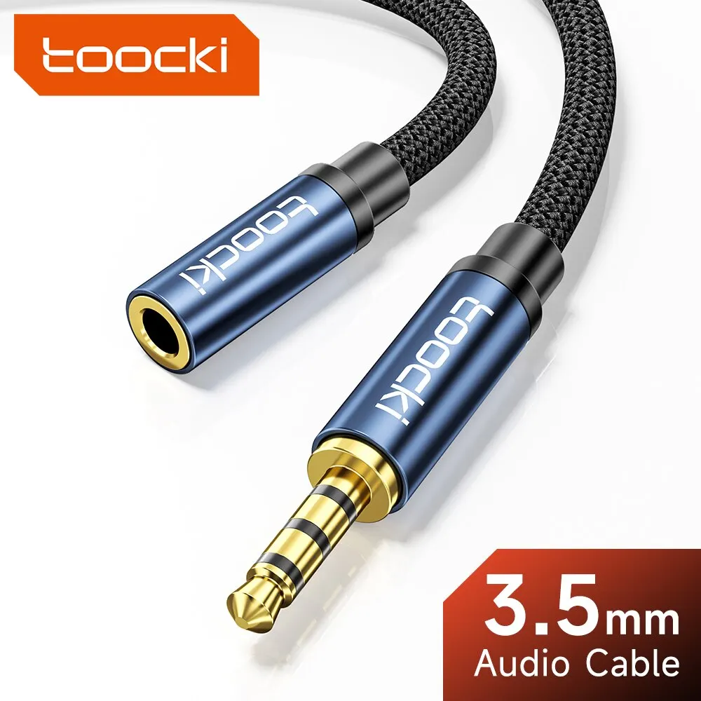 Toocki35mm4PoleMaletoFemaleExtensionAUXCableWiredHeadphones