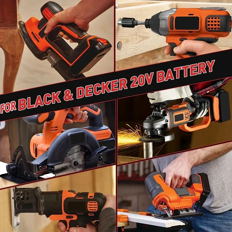 high capacity 8Ah LBX20 Replacement for Black & Decker 20V Battery Max Lithium BL2018 LBXR20 LB20 LST220 LB2X4020 Cordless Tools S47353f7399834aeeae879884f091194f1