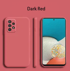 Square Matte Silicone Luxury Classic Case with Camera Protection and Shockproof Design - Galaxy A42 5G (Dark Red)