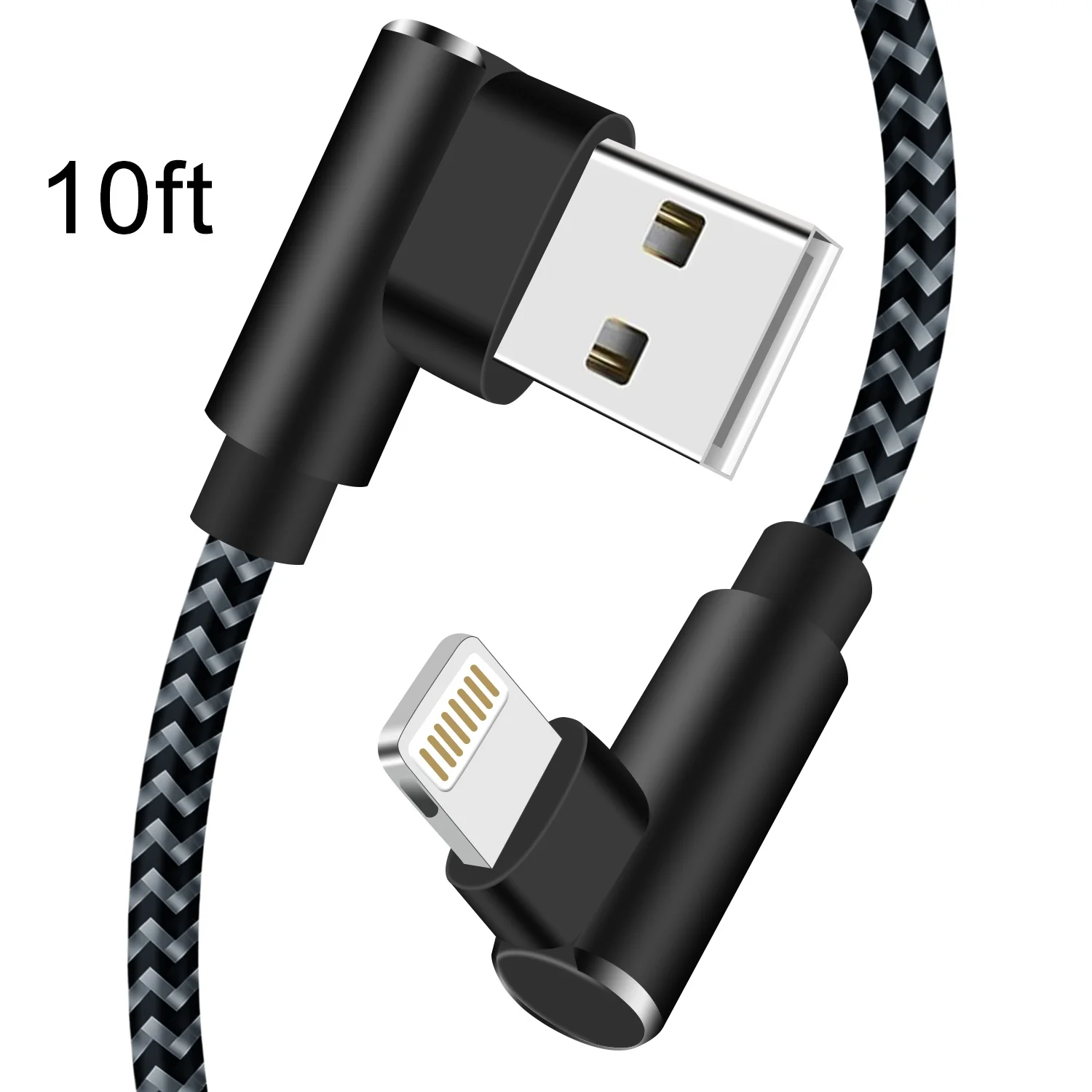 USB A to Lightning Fast Charging 90-Degree Cable - Premium Phone Accessory