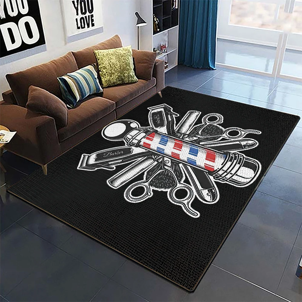 Sign Expert Barber Shop Carpet Living Room Home Decoration Sofa Table Large Area Rugs Lounge Entrance Doormat Non-slip Mat