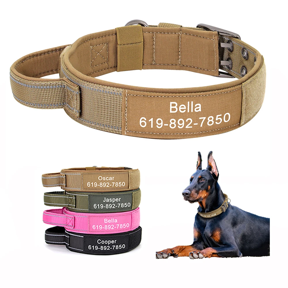 Military Tactical Dog Collar Personalized Strong Dog Training