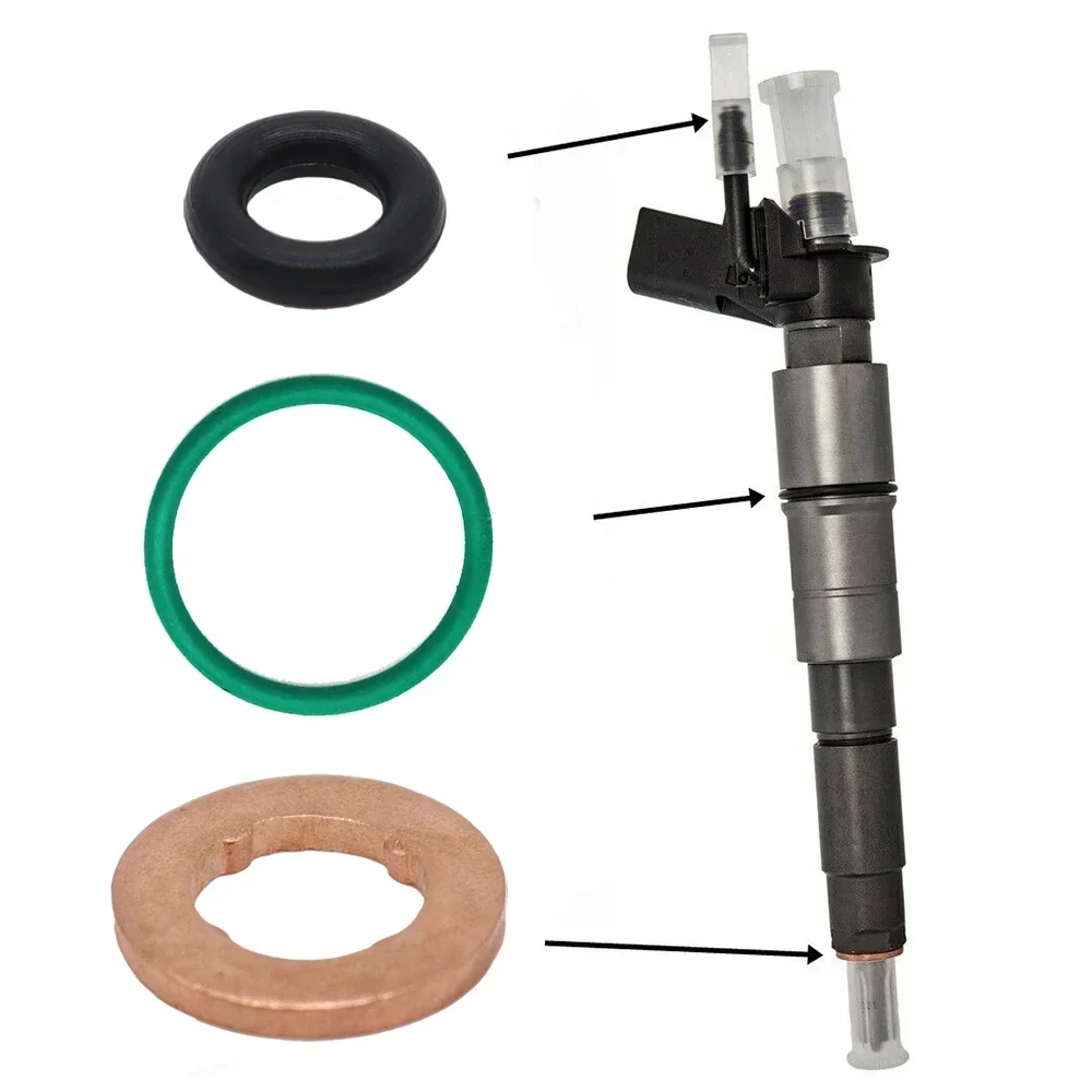 6Pcs for Volvo V60 I XC60 I SUV V50 Ford Porsche Fuel Injector Nozzle Copper Gasket O-ring Seal Repair Kit Car Spare Parts Auto
