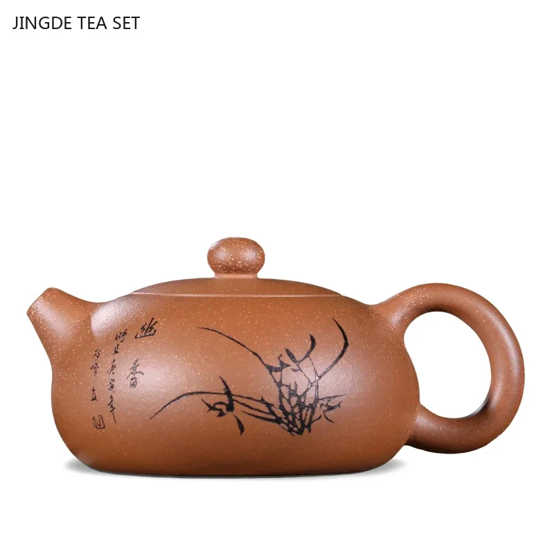 1PCS Yixing handmade purple clay teapot original ore, gold section mud clip large ball hole teapot zisha tea set