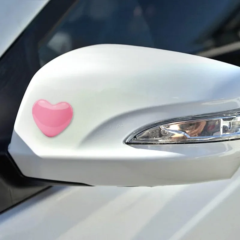 Chic 3D Heart-Shaped Black and Pink Metal Decorative Sticker