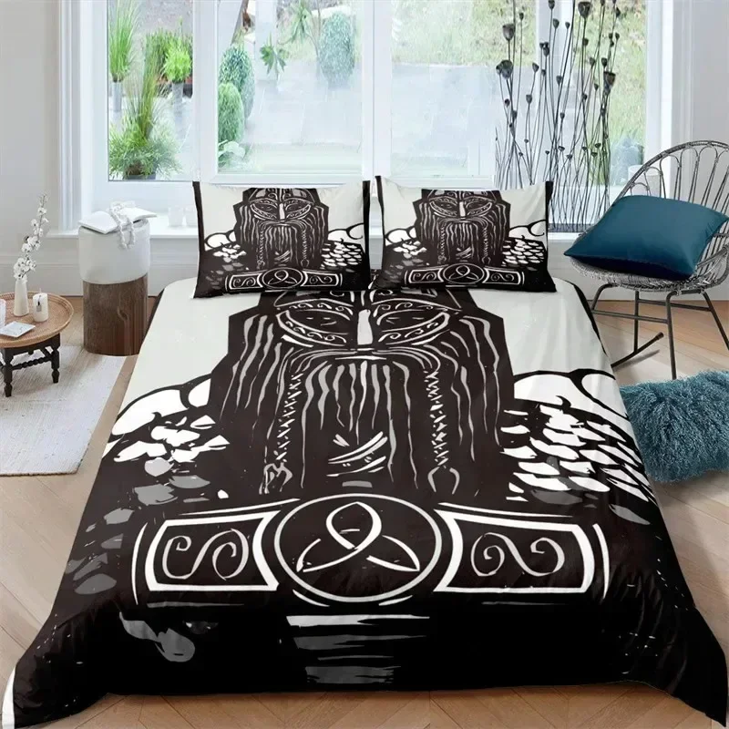 Duvet Cover Set Scandinavian Culture Bedding Set Ancient Mythology Religion Quilt Cover King Full For Kids Adults