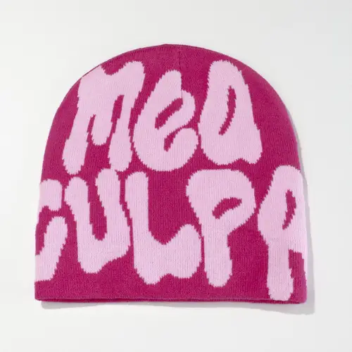 Mea Culpa Knitting Beanies Hat For Women Men Couple Y2K What's In Fashion Bonnet Kpop Wool Skullies Hoods Lady Caps Gorro шапка - Image 13