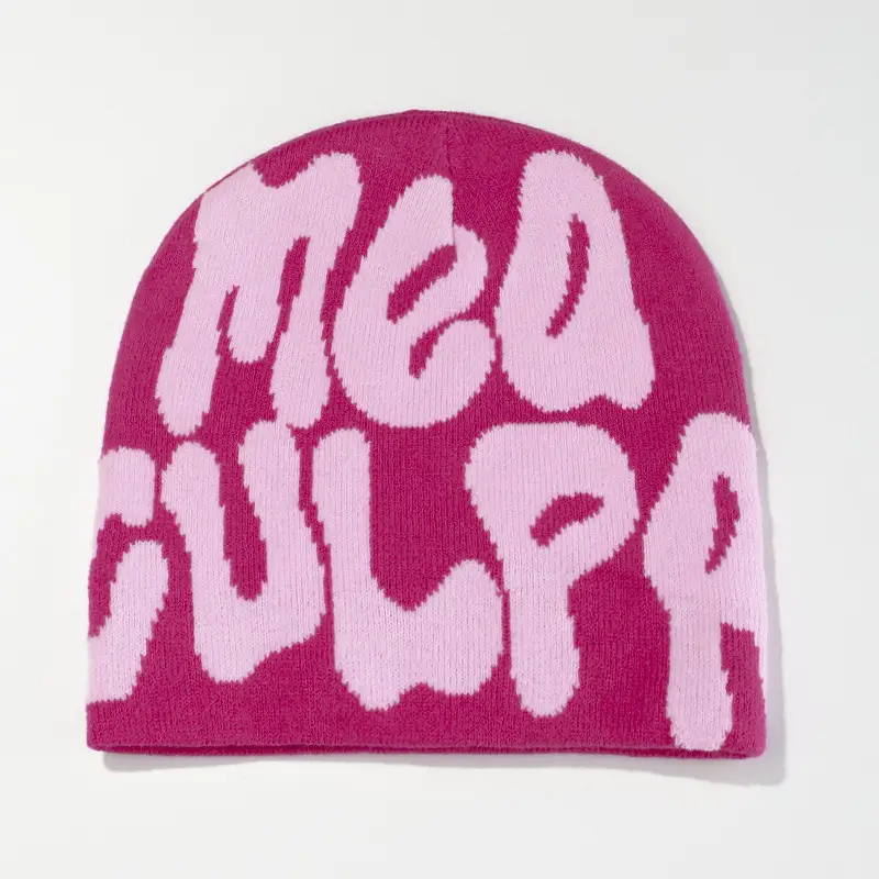 Mea Culpa Knitting Beanies Hat For Women Men Couple Y2K What's In Fashion Bonnet Kpop Wool Skullies Hoods Lady Caps Gorro шапка - Image 13