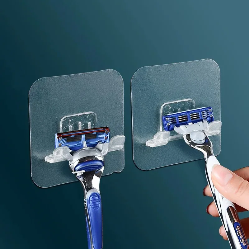 1/6PCS Punch Free Shaving Razor Holder Men Shaving Shaver Storage Racks Wall Mounted Hooks Bathroom Organizer Shower Holders razor holder