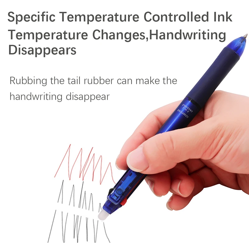 0.7mm 3 In 1 Erasable Gel Pen Set with Eraser Red Blue Black Magic Ink Washable Handle Office School Kawaii Writing Supplies 3