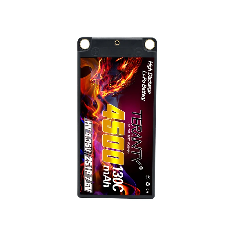 1PCS TERANTY 2S Battery 7.6V 4500mAh 130C/260C HV RC Shorty Lipo Battery with 5mm Bullet See Through for Car Truck Boat Parts rc car parts lipo battery