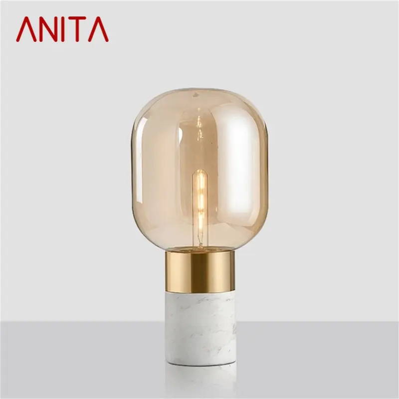 

ANITA Postmodern Table Lamp Nordic Simple Creative Design LED Marble Desk Lightfor Room Bedroom Decor