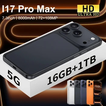 NEW 2026 HOT Silicone Case For i17 Pro Max 7.3 inch 22GB+2TB 5G 8000mAh 108MP Type-C PC 1