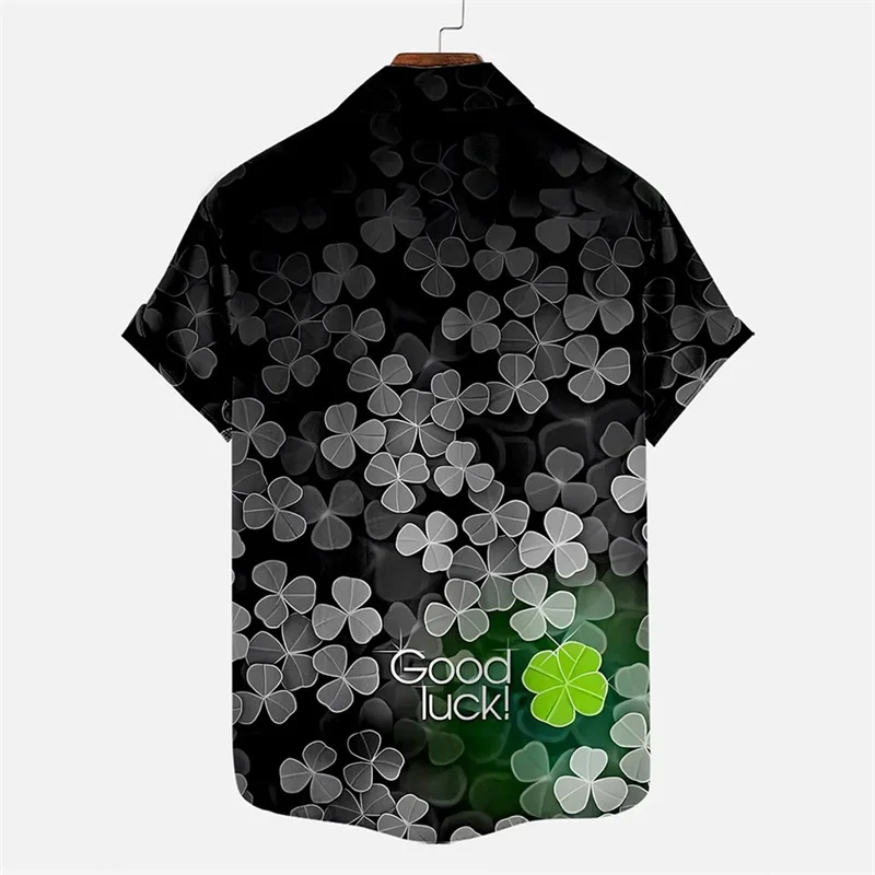 thumbnail image 1 of Camisa con estampado 3D completo del Día de San Patricio para hombre, camisas de playa con botones y sombrero verde, camisas casuales de manga corta para hombre, ropa, 1 of 5