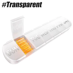 Enhanced Weekly Pill Organizer with Spacious Compartments for Vitamins, Supplements, and Medications (Transparent - Gray)