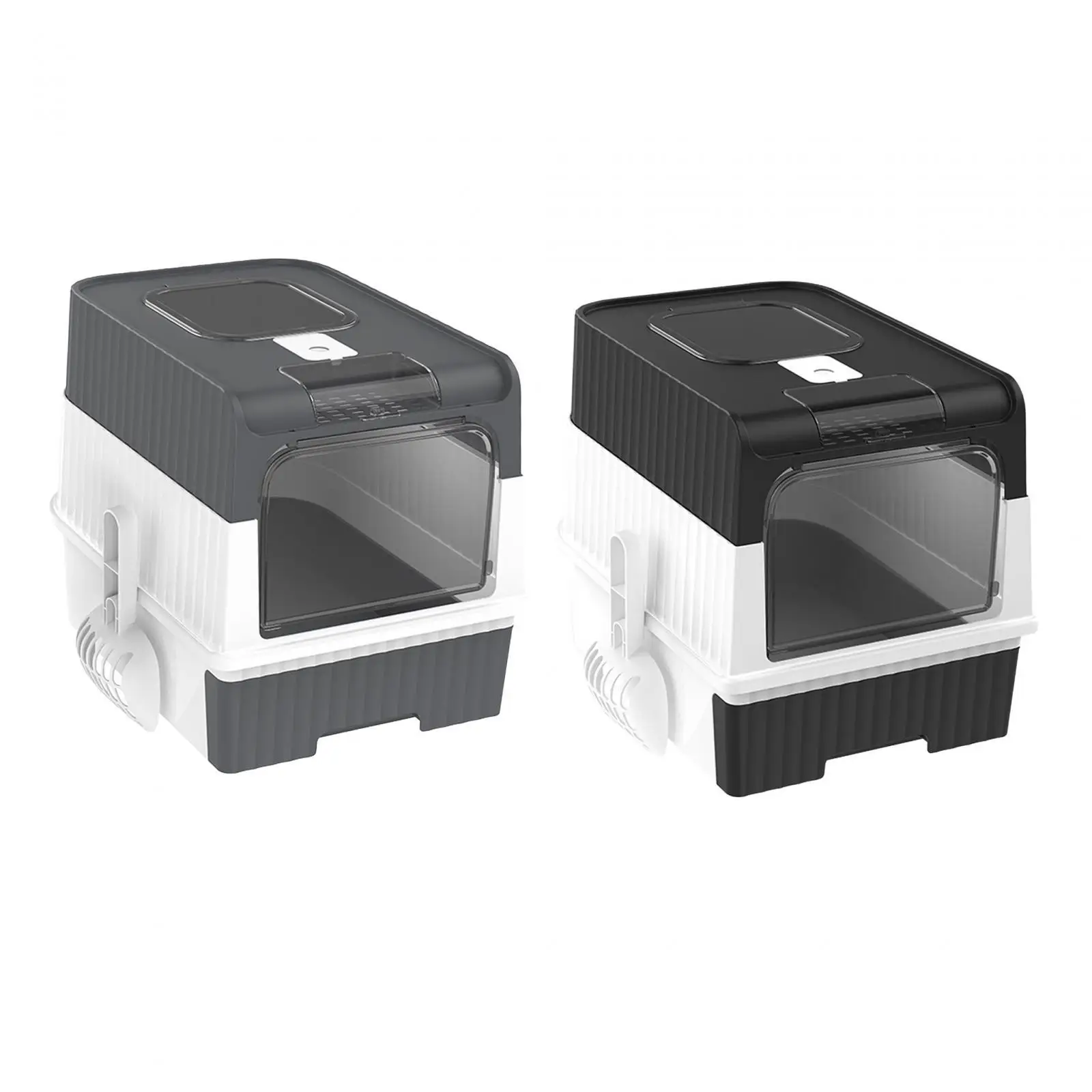 접이식 대형 고양이 화장실, 뚜껑이 있는 상단 입구, 다묘 가정용, 서랍형, 밀폐형 고양이 변기, 새끼 고양이 화장실