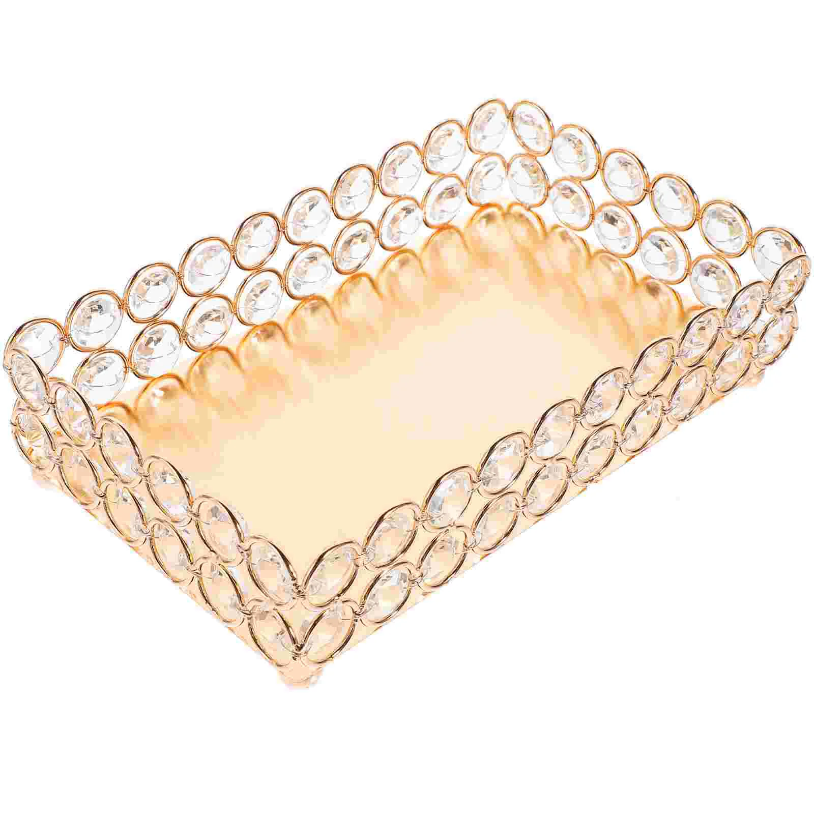

Crystal Tray Makeup Perfume Organizer Storage Dresser Lipstick Holder Vanity Table Perfumes