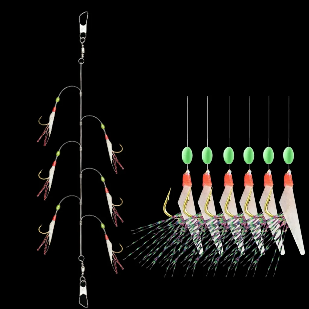 Kit de linha de pesca luminosa com anzol minnow para pesca_voghion.com