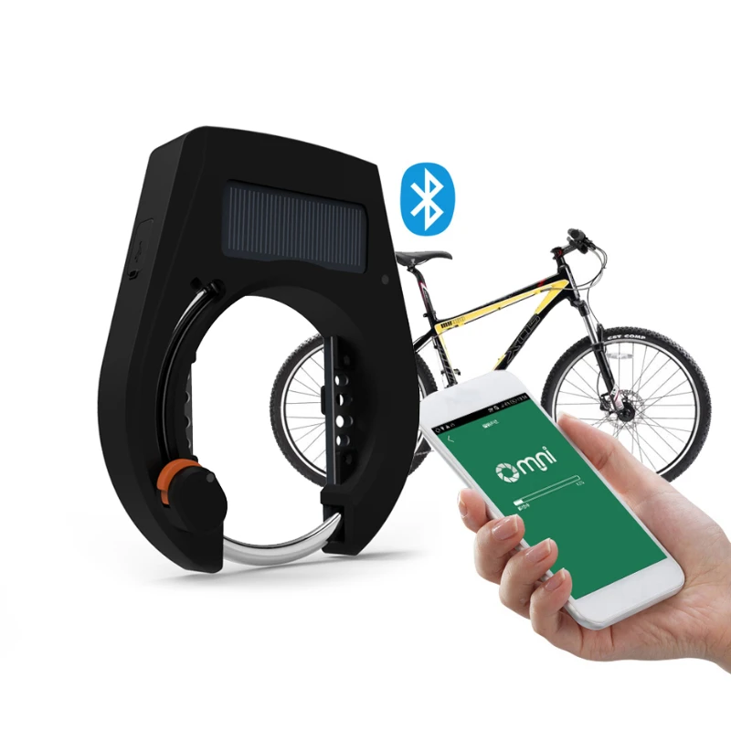 

New Trends Hot Selling Anti Theft Solar Panel Remote Control Smartphone Bluetooths Unlock Bike Lock For Bicycle