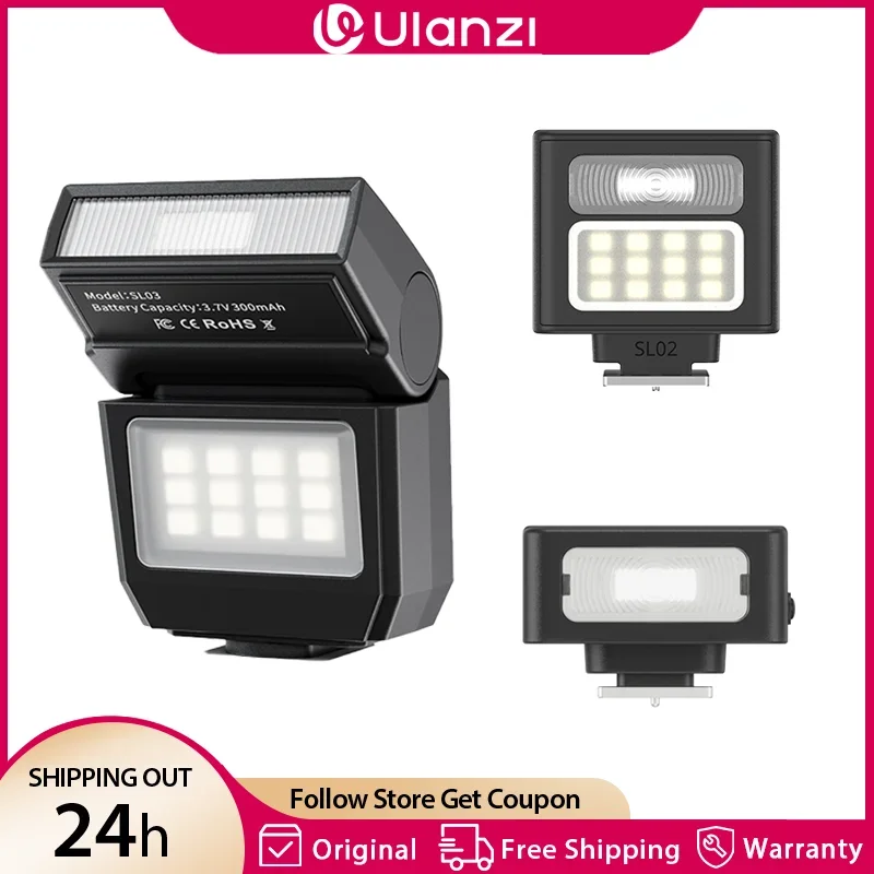 Ulanzi SL01 SL02 SL03 Mini Camera Flash Light SpeedLite GN8 6500K for Canon Sony Nikon Camera DSLR Vlog Live Outdoor Photography
