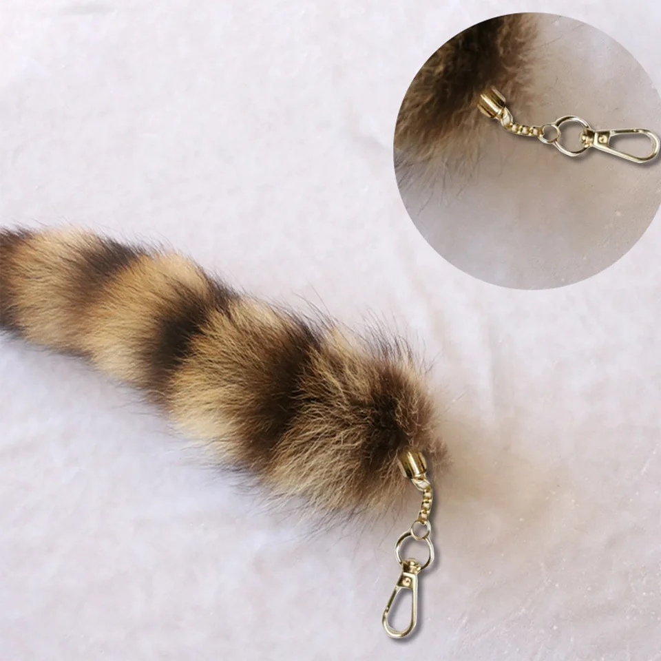 Cute Plush Tail Shape Keychain Pendant for Kids