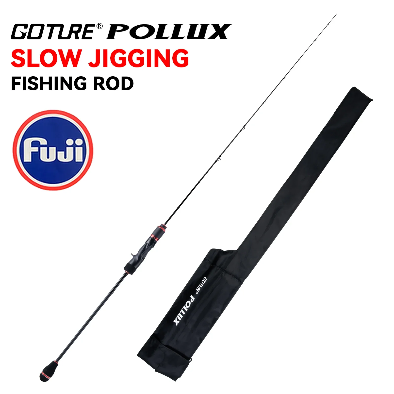 Goture Pollux 후지 가이드 링 슬로우 지깅 낚싯대, 30T 탄소 섬유 스피..