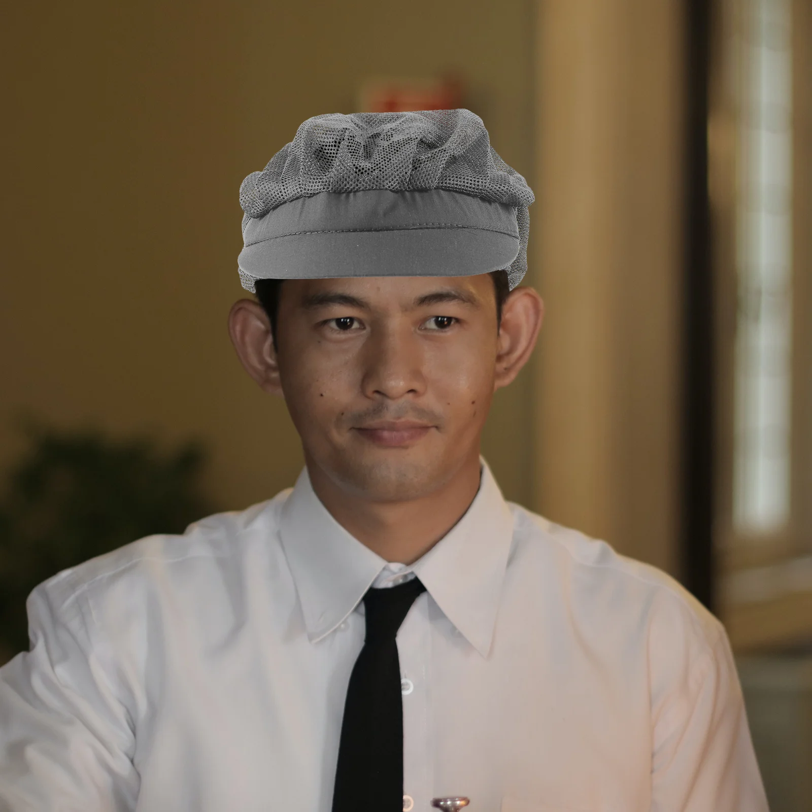 Dust-proof Breathable Hat Kitchen Chef Waiter Hygienic Food Factory Men and Women Dining (brown [full Network]) Caps for