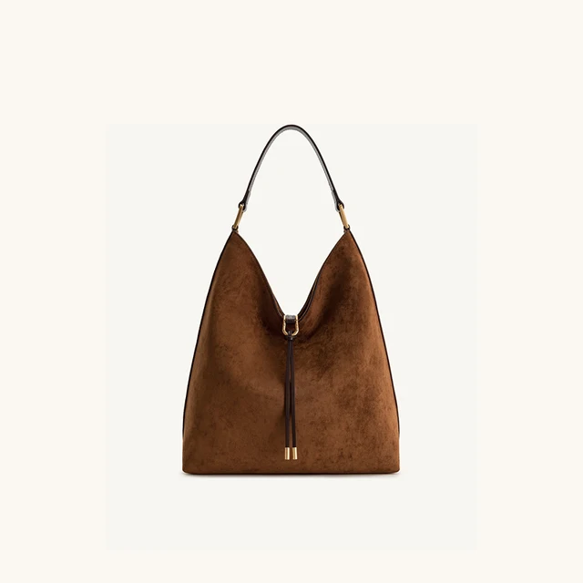 JW PEI Aria Shoulder Bag | Large Capacity Faux Suede Underarm Bag | Casual Luxe Tote for Work & Commute 2