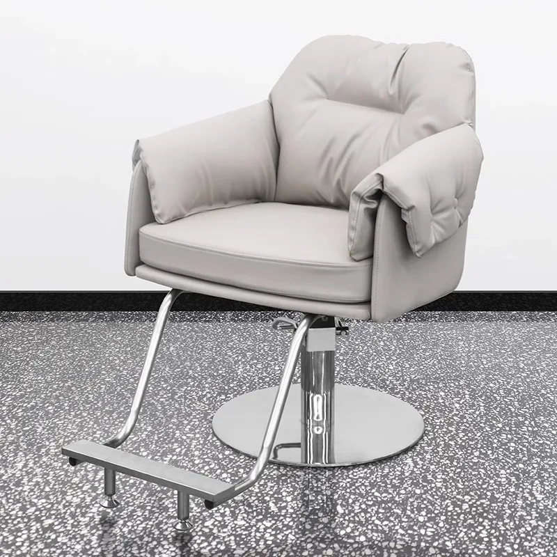 

Modern Luxury Barber Chair Beauty Styling Swivel Barber Chair Stainless Steel Hairdressing Cadeira De Barbeiro Salon Furniture