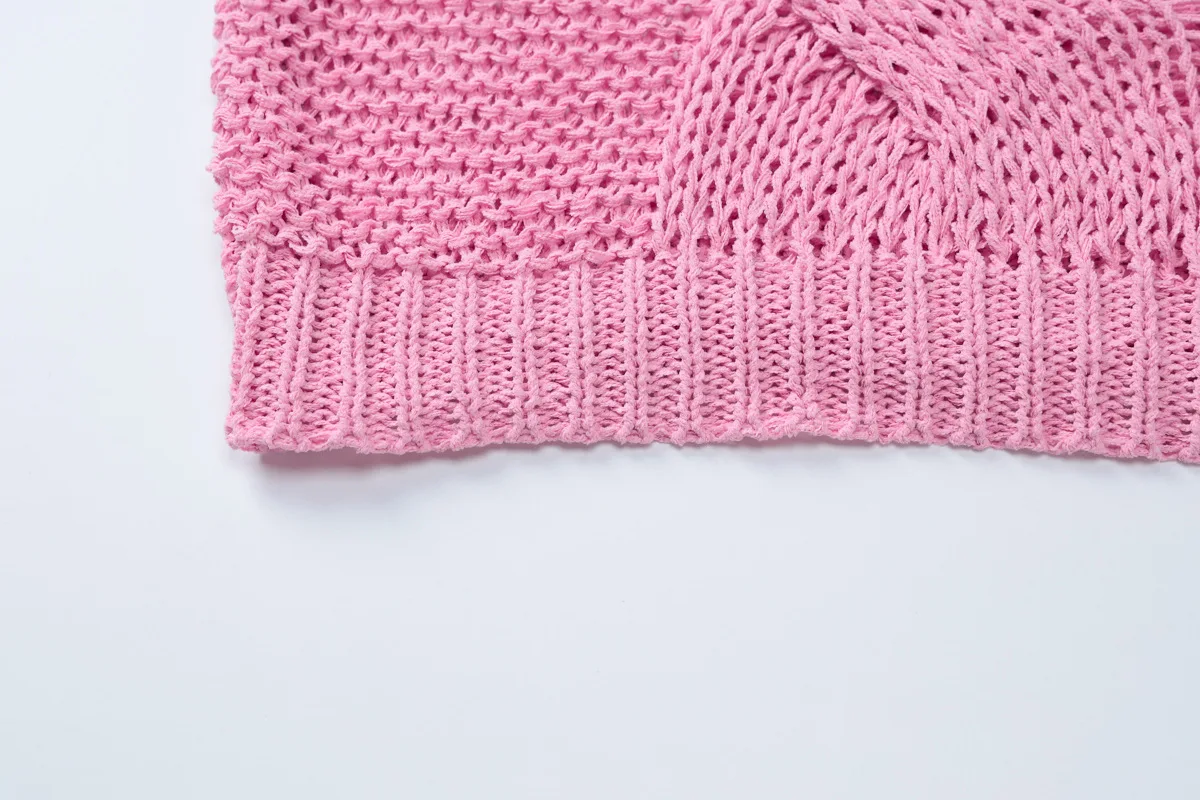 Casual Knitwear Sweater Pullover Female Loose Fashion See-Through Autumn Beach Holiday Clothes Women's Knit Pullover