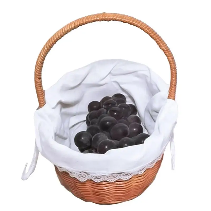 

Handwoven Storage Basket Handwoven Storage Basket Garden Harvest Rattan Fruit Basket Storage Basket For Fruit Clothes Food Candy