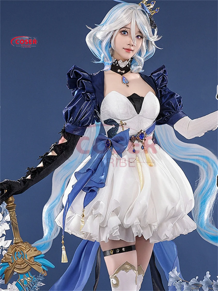 

COSER TRIBE Anime Game Genshin Impact Furina Ceremonial Dress Halloween Carnival Role CosPlay Costume Complete Set