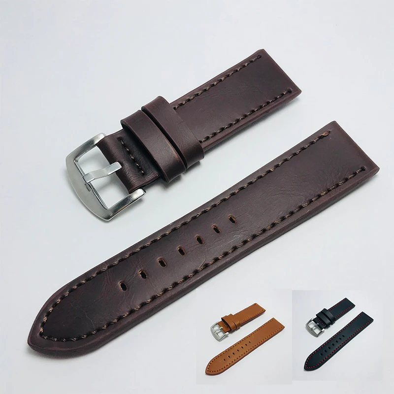 

Leather Watchbands For Men Women Soft Material 18/20/22/24mm Watch Band Multiple Colors Stainless Steel Buckle Wrist Strap