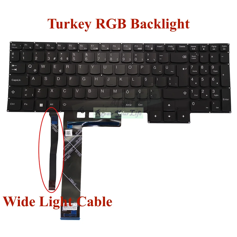 Teclado do Portátil Retroiluminação Colorida para Lenovo Gaming 315imh05 15arh05 15ach6h 15ach6a Zona Rgb Iluminação Sn21b43979 Sn21b43912