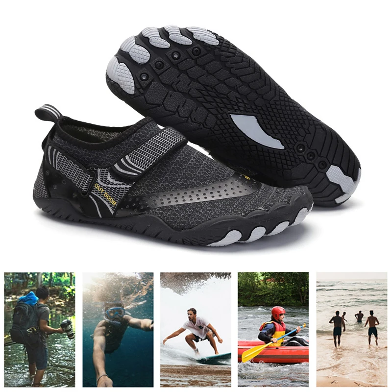 Unisex Quick-Dry Wading Shoes Men Outdoor Beach Sandals Women Aqua Shoes Plus Size Nonslip River Sea Swimming Diving Sneakers women wedge heel hemp espadrilles beach sandals
