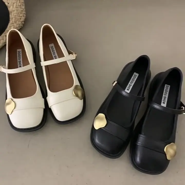 

Туфли дерби женские с квадратным носком, повседневные кожаные кроссовки, удобная классическая обувь в стиле ретро, ремешок с пряжкой, лето-осень