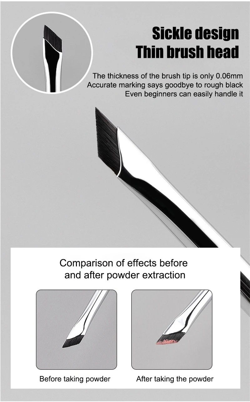 Pennello per eyeliner a lama ultra sottile, pennello piatto ad angolo fine per sopracciglia, pennelli per eyeliner a falce, pennello di precisione per dettagli, strumenti per il trucco_voghion.com