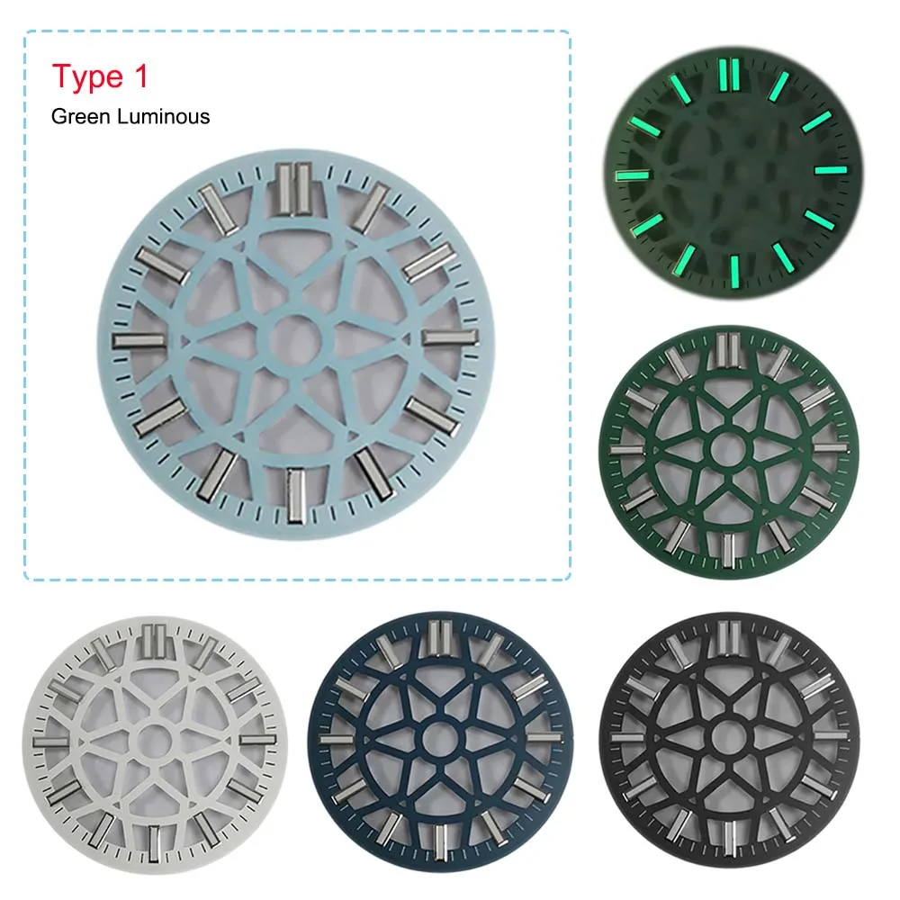 28.5mm Hollow Watch Dial For NH70/NH35/NH36 Movement Modified W/N Luminous Dials Replacement Watches Accessories
