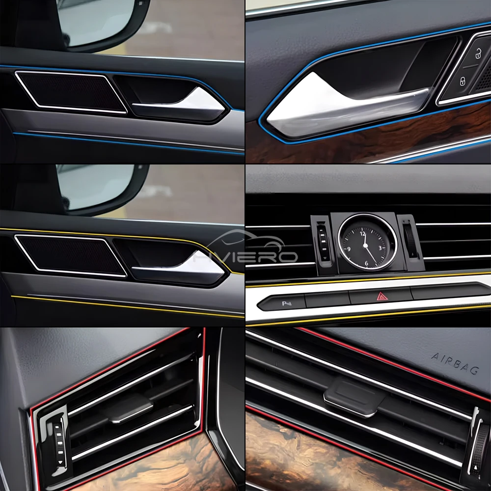 1X Car Moulding Decoration Flexible Strips 5M Interior Auto Mouldings Car Cover Trim Dashboard Door Edge Car-styling Universal