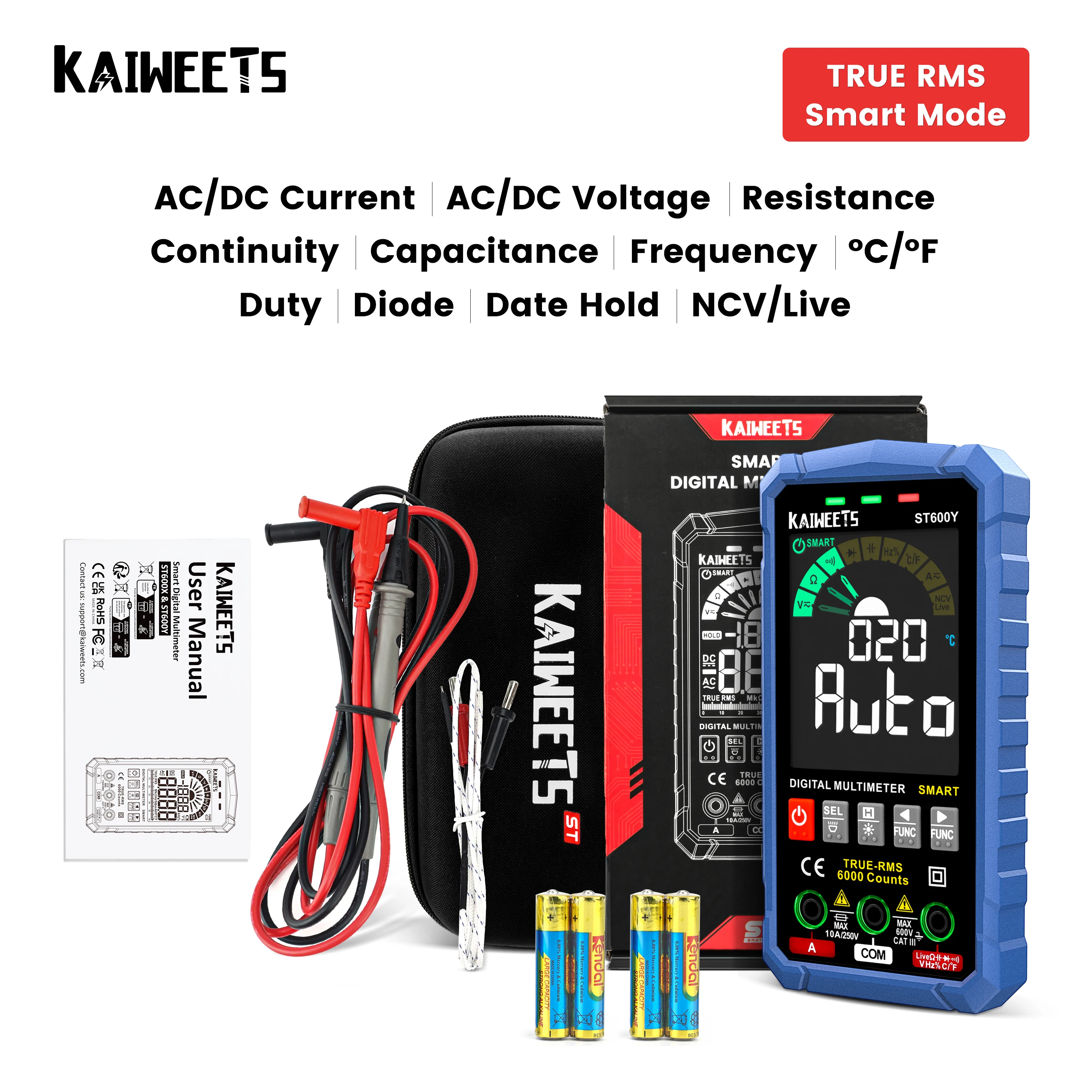 height measurement device TRUE RMS Digital Multimeter Smart Auto Range test NCV Intelligent Multimetro Tester AC DC Voltage Capacitance Ohm Hz Meter plastic caliper Measurement & Analysis Tools