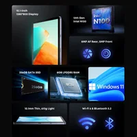 CHUWI 2024 Hi10 X1 2 In 1 Tablet 10.1inch Display Intel N100 Processor LPDDR5 8GB RAM 256GB SSD Windows 11 Tablets PC WiFi6 2