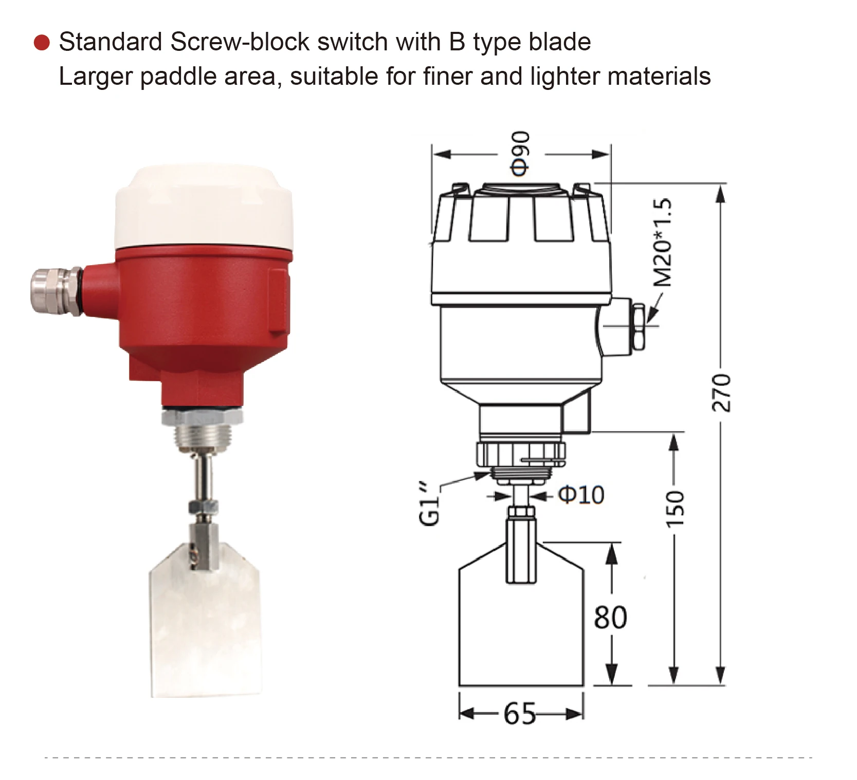 High-Temperature Paddle Level Switch rotary paddle level switch bulk solids sens
