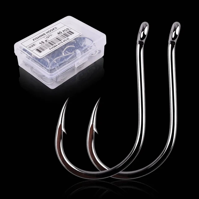 50/20pc / Box High Carbon Steel Fishing hooks 18 Size Barbed Jig