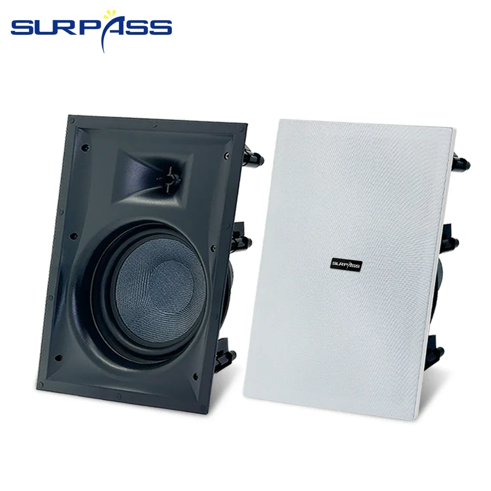 80W big power fiber glass wooferTwo-Way in Wall Rectangle Speaker audience HomeAudio System for Public Address Background Music