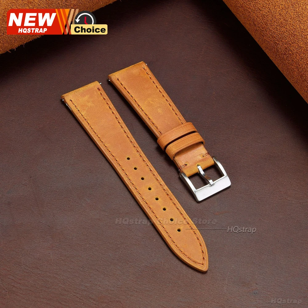Vintage Leather Quick Release Watchband - Cowhide Strap