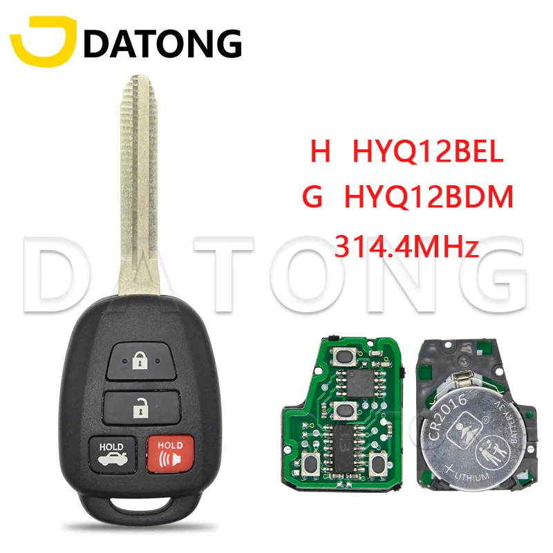 Datong World Car Remote Key For Toyota Camry 2012-2016 Corolla 2014-2017 HYQ12BEL HYQ12BDM G H Chip 314.4Mhz Replace Samrt Key